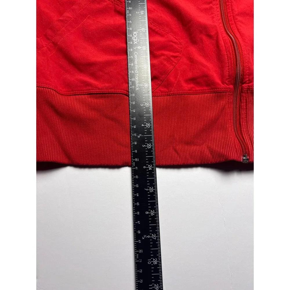 Nike Track Jacket Womens XL Red Full Zip Mesh Lined Ribbed Trim Bomber Style